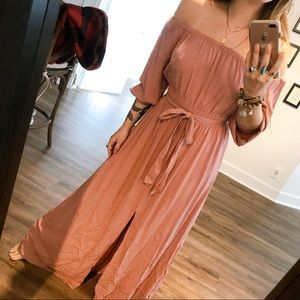 Blush off the Shoulder Dress